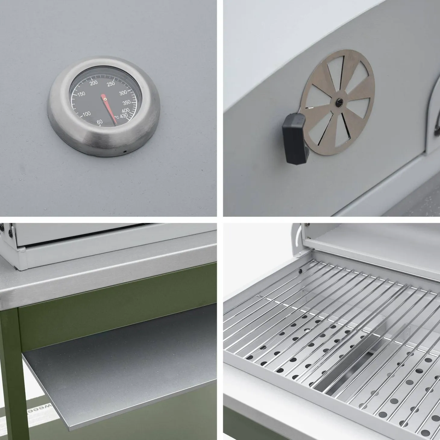 Buitenkeuken 3 modules met houtskoolbarbecue staal