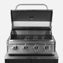 Buitenkeuken 7 modules roestvrij staal met gasbarbecue + hoes