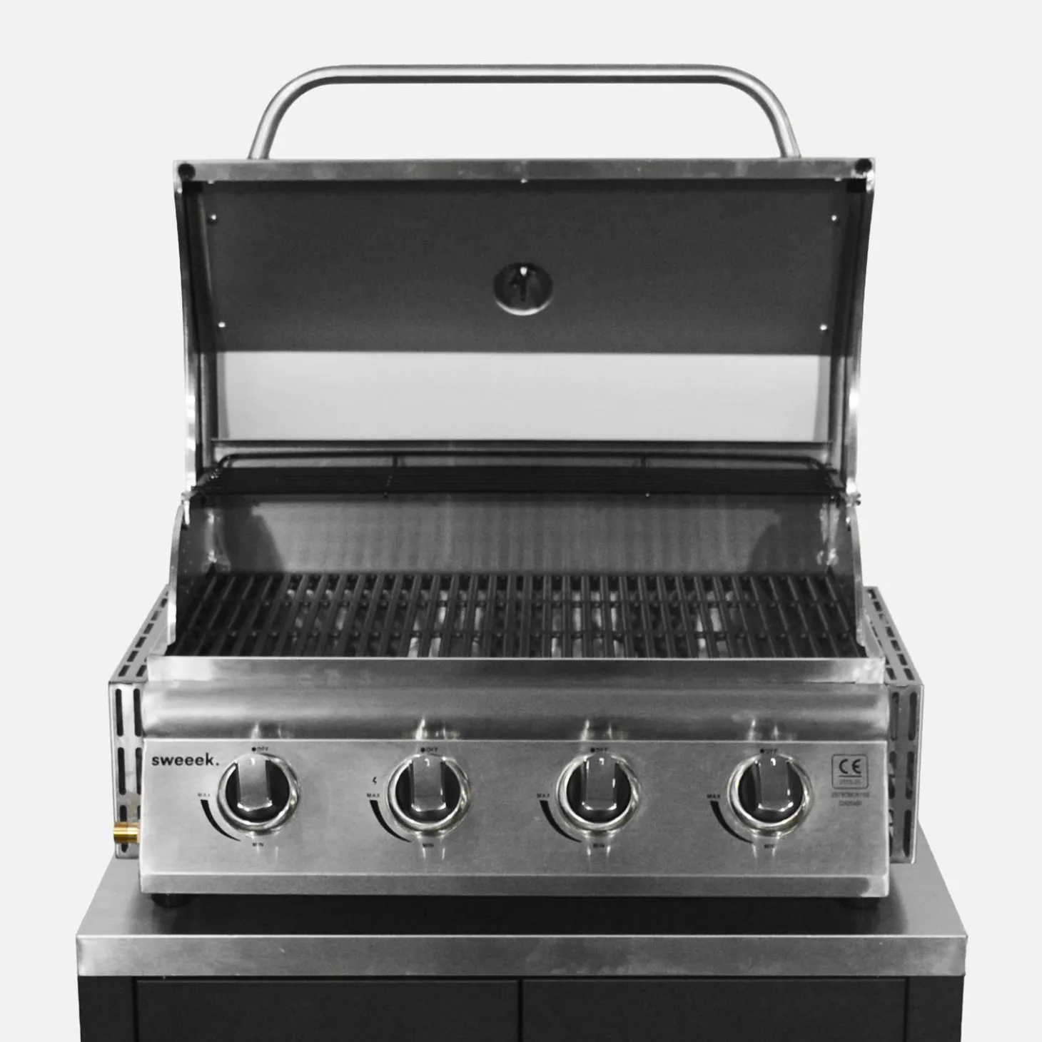 Buitenkeuken 7 modules roestvrij staal met gasbarbecue + hoes