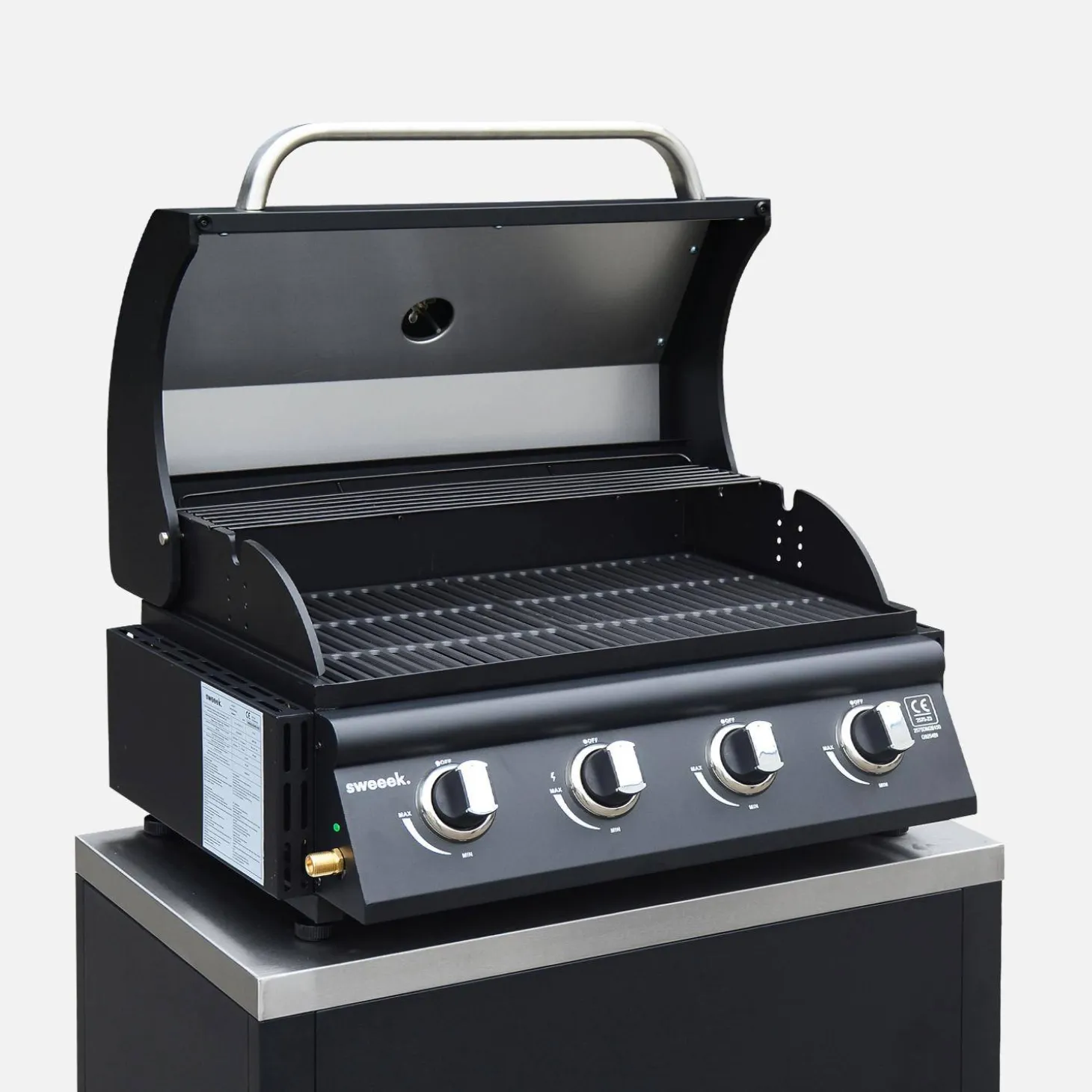 Buitenkeuken 7 modules roestvrij staal met gasbarbecue + hoes