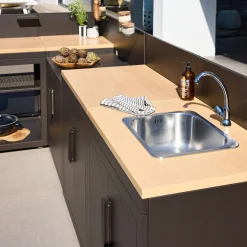 Buitenkeuken 5 modules staal en houtdecor