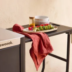 Buitenkeuken tafel in roestvrij staal 94,5 cm met opklapbaar blad