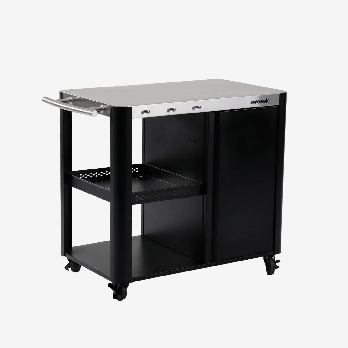 Buitenkeuken tafel in roestvrij staal 94,5 cm met opklapbaar blad
