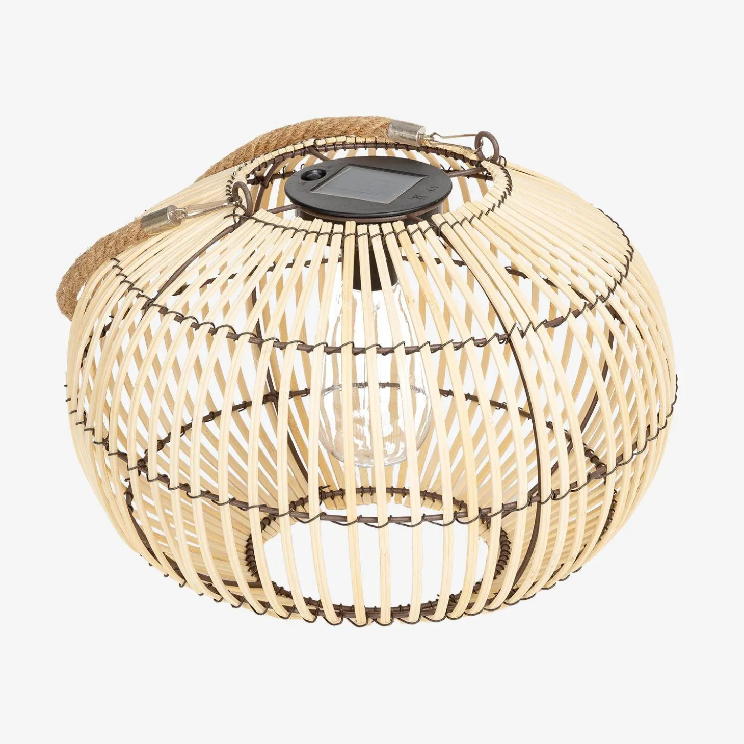 Buitenlamp op zonne-energie, LED, rotan Ø31,5 cm