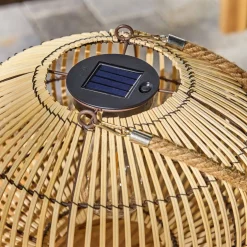 Buitenlamp op zonne-energie, LED, rotan Ø31,5 cm
