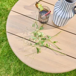 Buiten salontafel rond van acaciahout 70cm