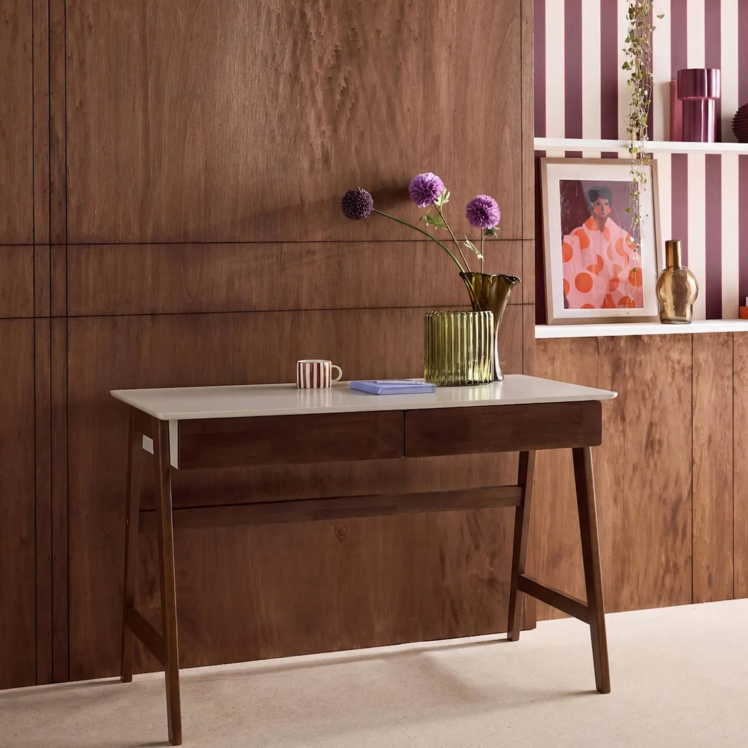 Bureau houtdecor 2 laden