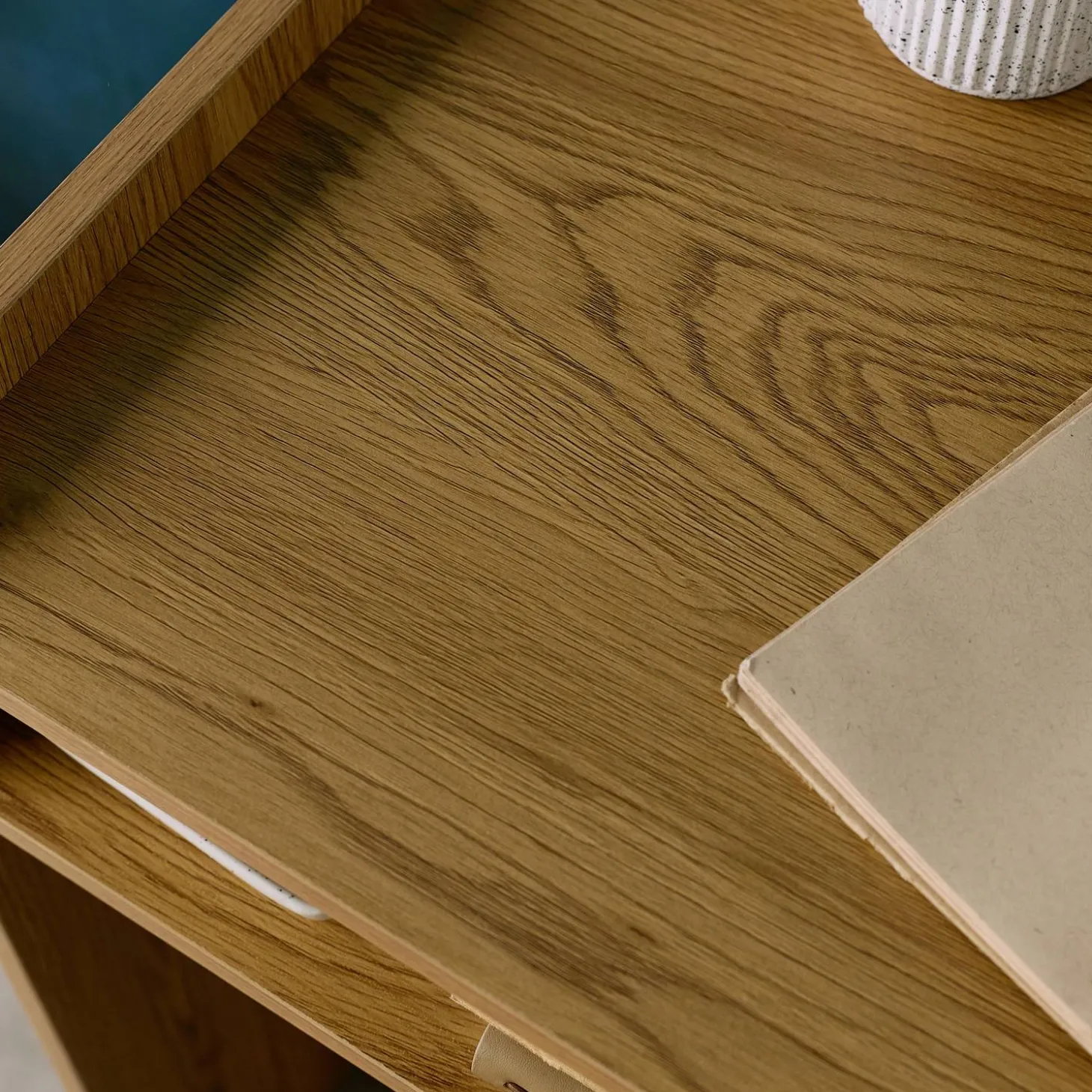 Bureau hout decor 2 opbergvakken