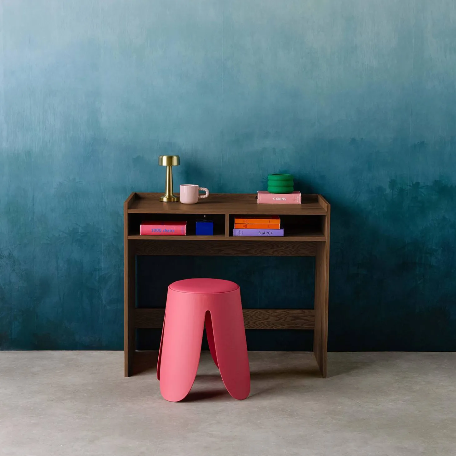 Bureau hout decor 2 opbergvakken