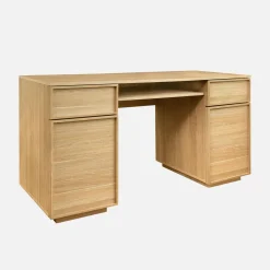 Bureau houteffect bureau 2 deuren 2 laden 1 nis 140cm