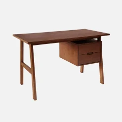 Bureau met 2 laden rubberhout en eikenfineer