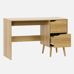 Bureau met 2 lades in walnootkleurig hout