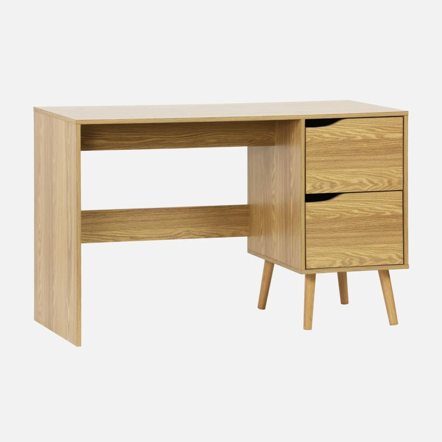 Bureau met 2 lades in walnootkleurig hout