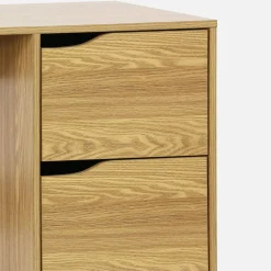 Bureau met 2 lades in walnootkleurig hout
