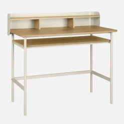 Bureau met open opbergruimte metaal en houtdecor