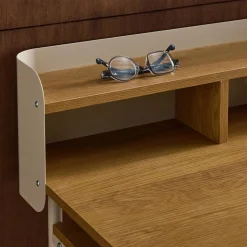 Bureau met open opbergruimte metaal en houtdecor
