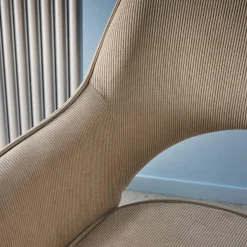 Bureaustoel op wielen in corduroy met chroom onderstel