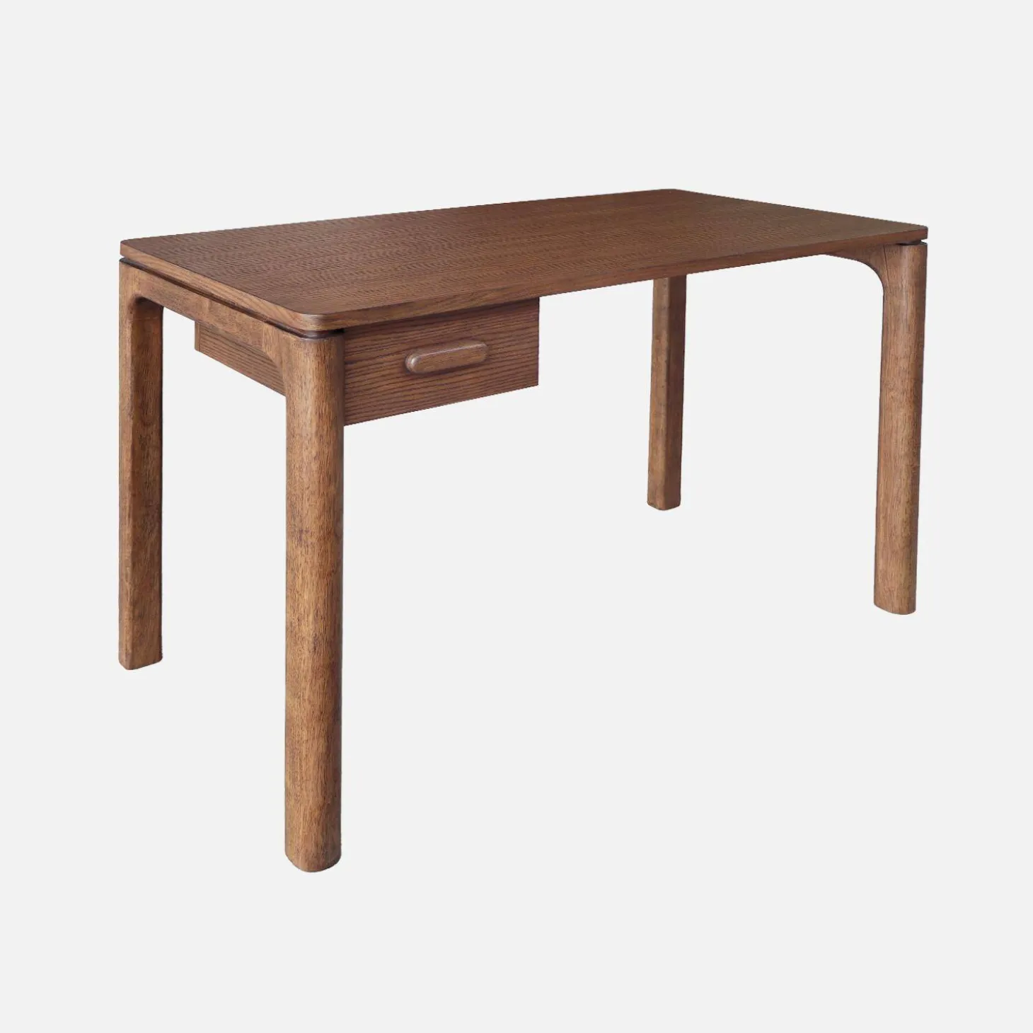 Bureau van rubberhout en eikenfineer, 1 lade