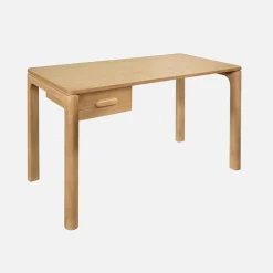 Bureau van rubberhout en eikenfineer, 1 lade