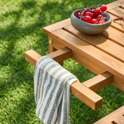 95 cm houten keukentrolley met wielen en handvat