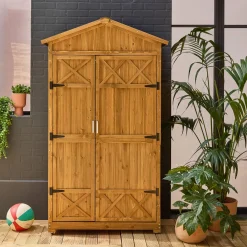 105 cm tuinhuisje in dennenhout, 6 opbergruimtes