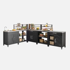 Complete buitenkeuken 6 modules roestvrij staal