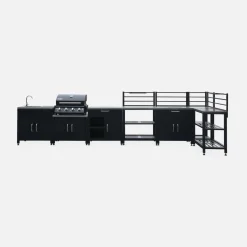 Complete roestvrije stalen buitenkeuken met 4-pits gasbarbecue