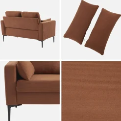 Corduroy bank, 2-zits, 130x68x82cm
