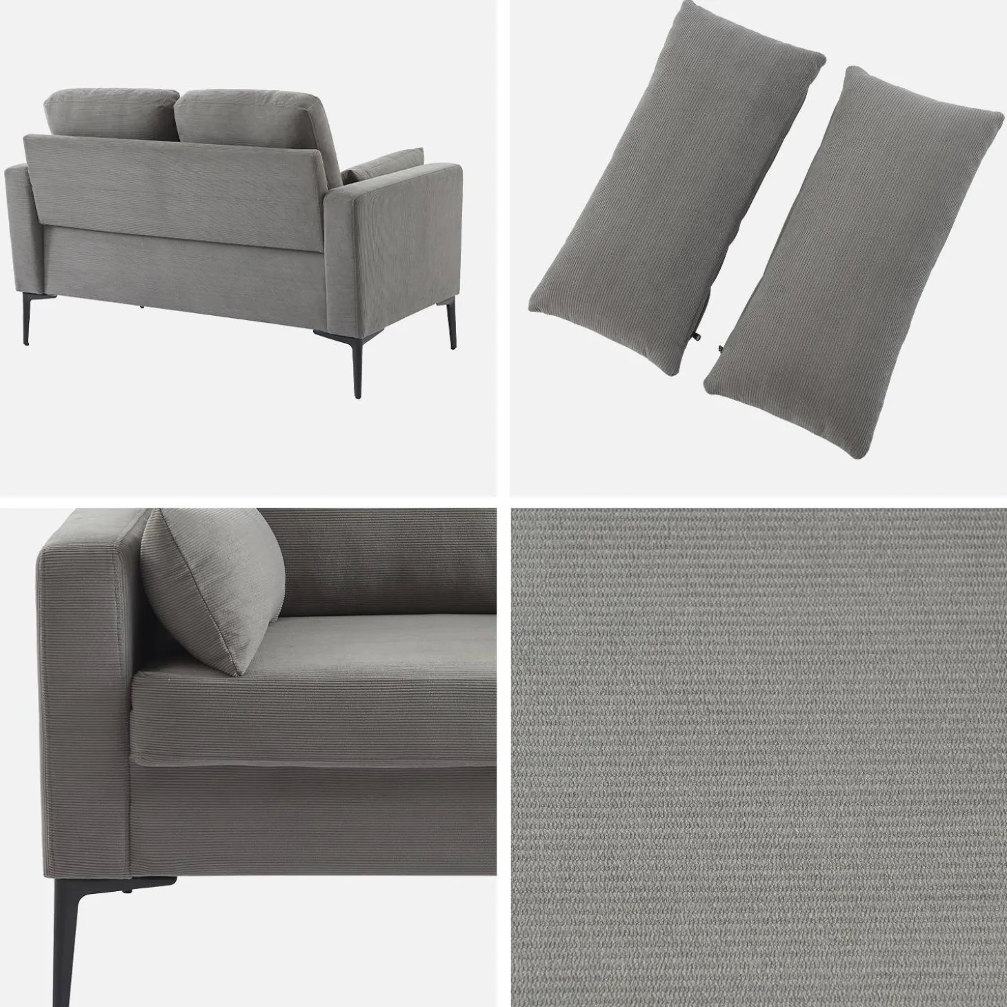 Corduroy bank, 2-zits, 130x68x82cm