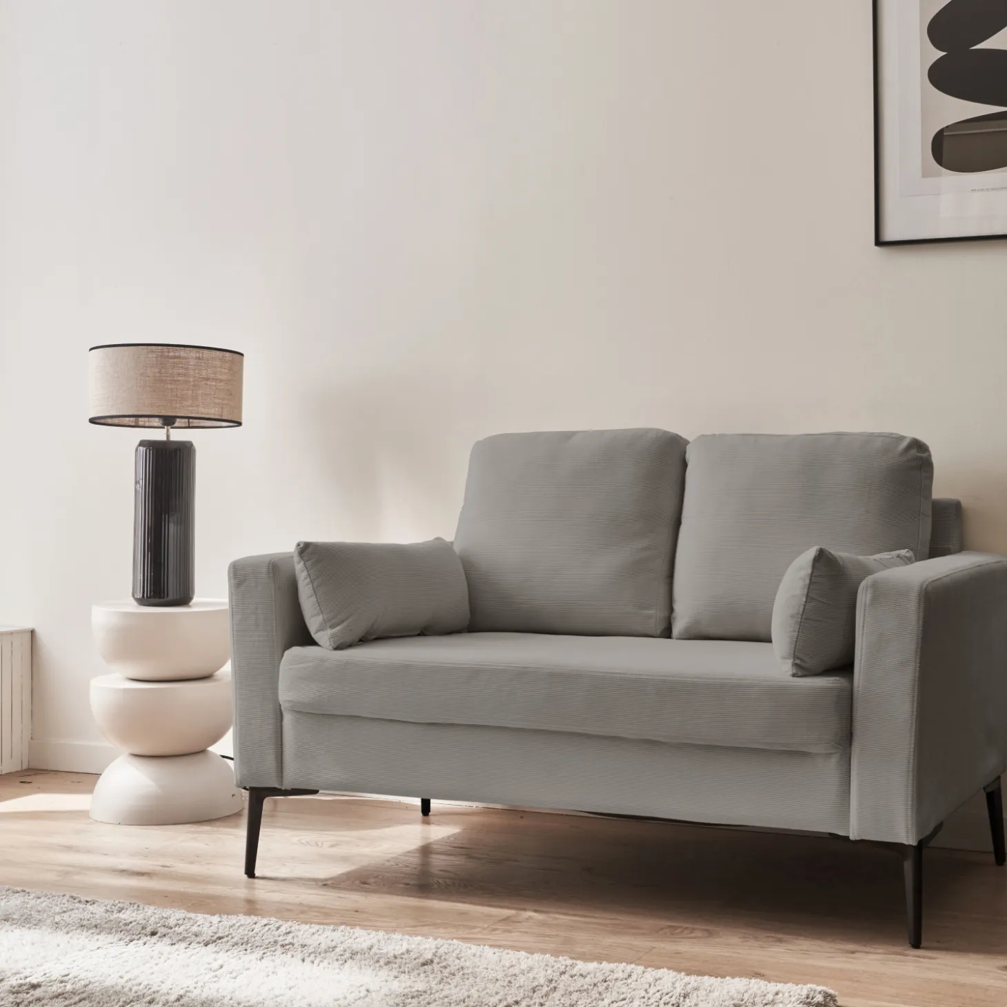 Corduroy bank, 2-zits, 130x68x82cm