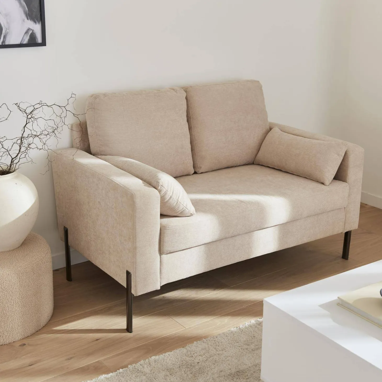 Corduroy bank, 2-zits, 130x68x82cm