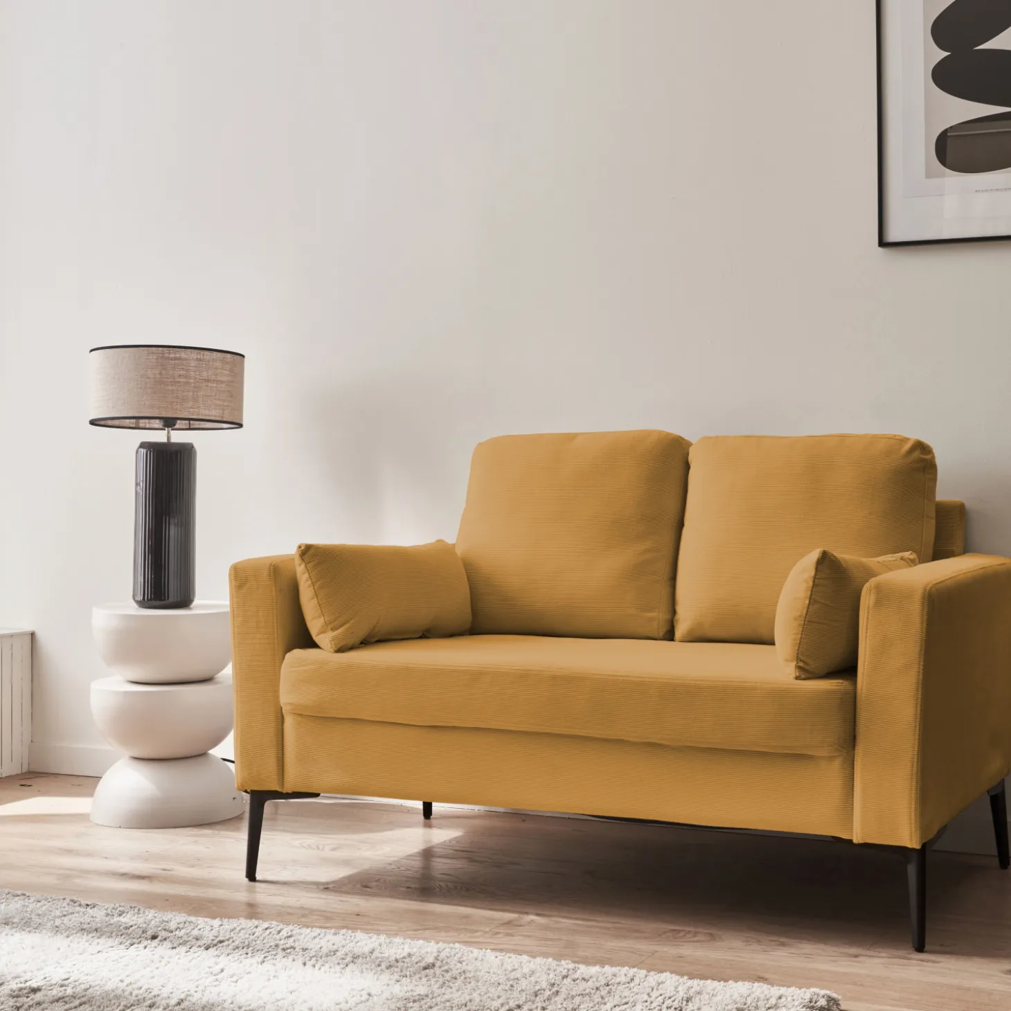 Corduroy bank, 2-zits, 130x68x82cm