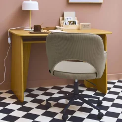 Corduroy bureaustoel met wielen
