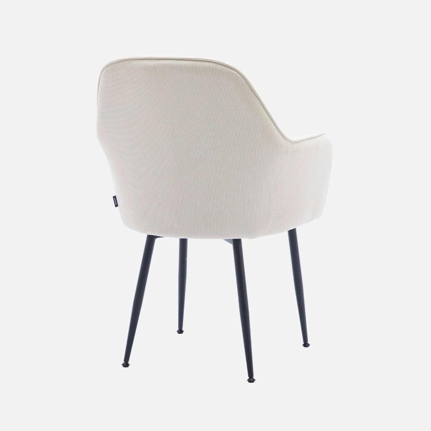 Corduroy fauteuil met matzwarte metalen poten (Set van 4)