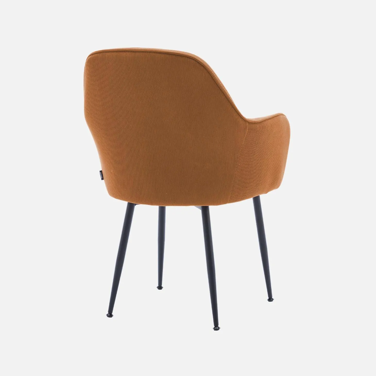 Corduroy fauteuil met matzwarte metalen poten (Set van 2)