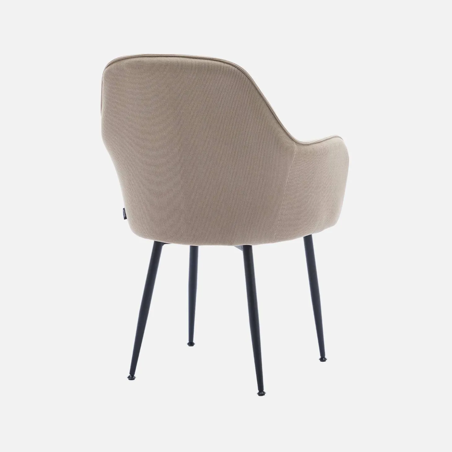Corduroy fauteuil met matzwarte metalen poten (Set van 2)