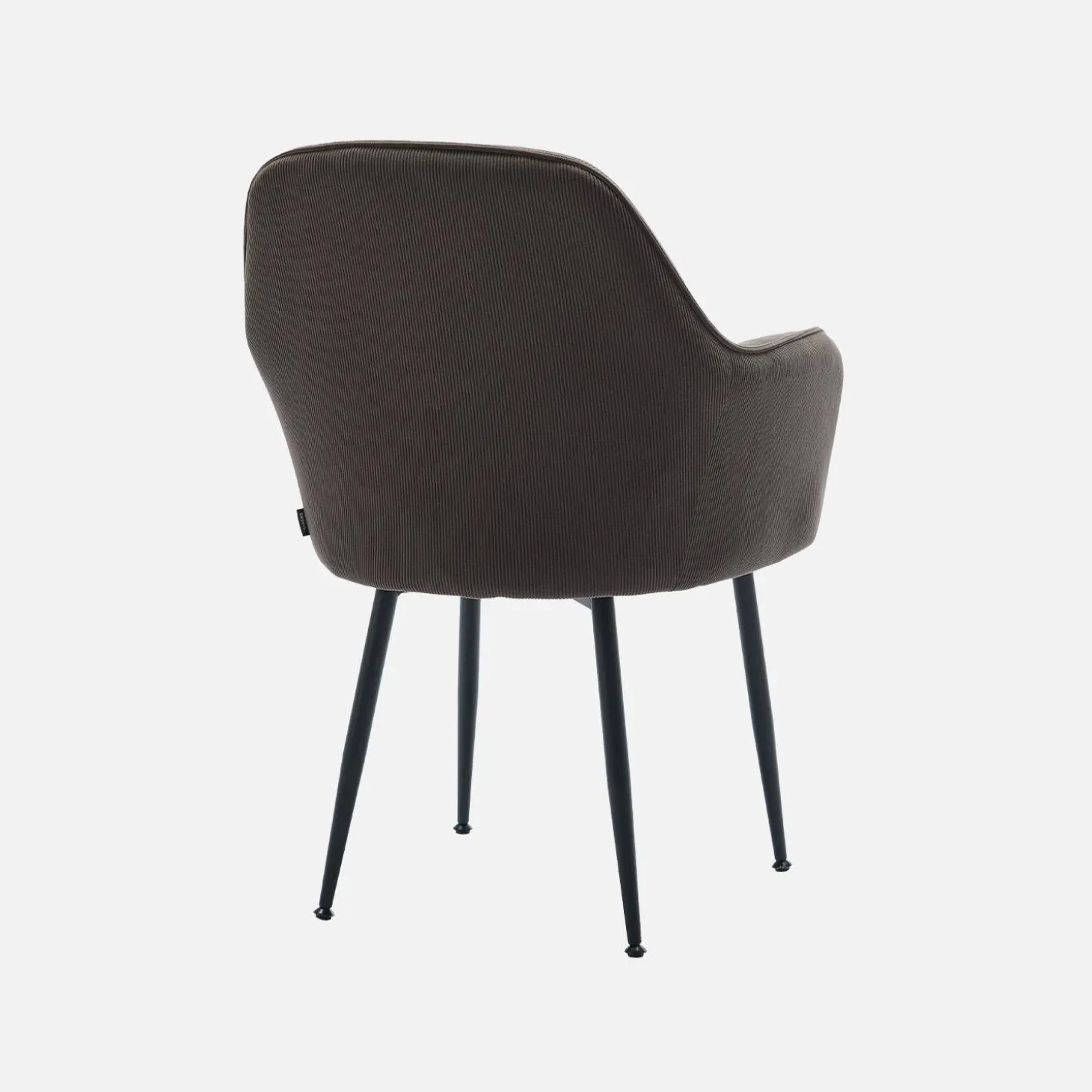 Corduroy fauteuil met matzwarte metalen poten (Set van 4)