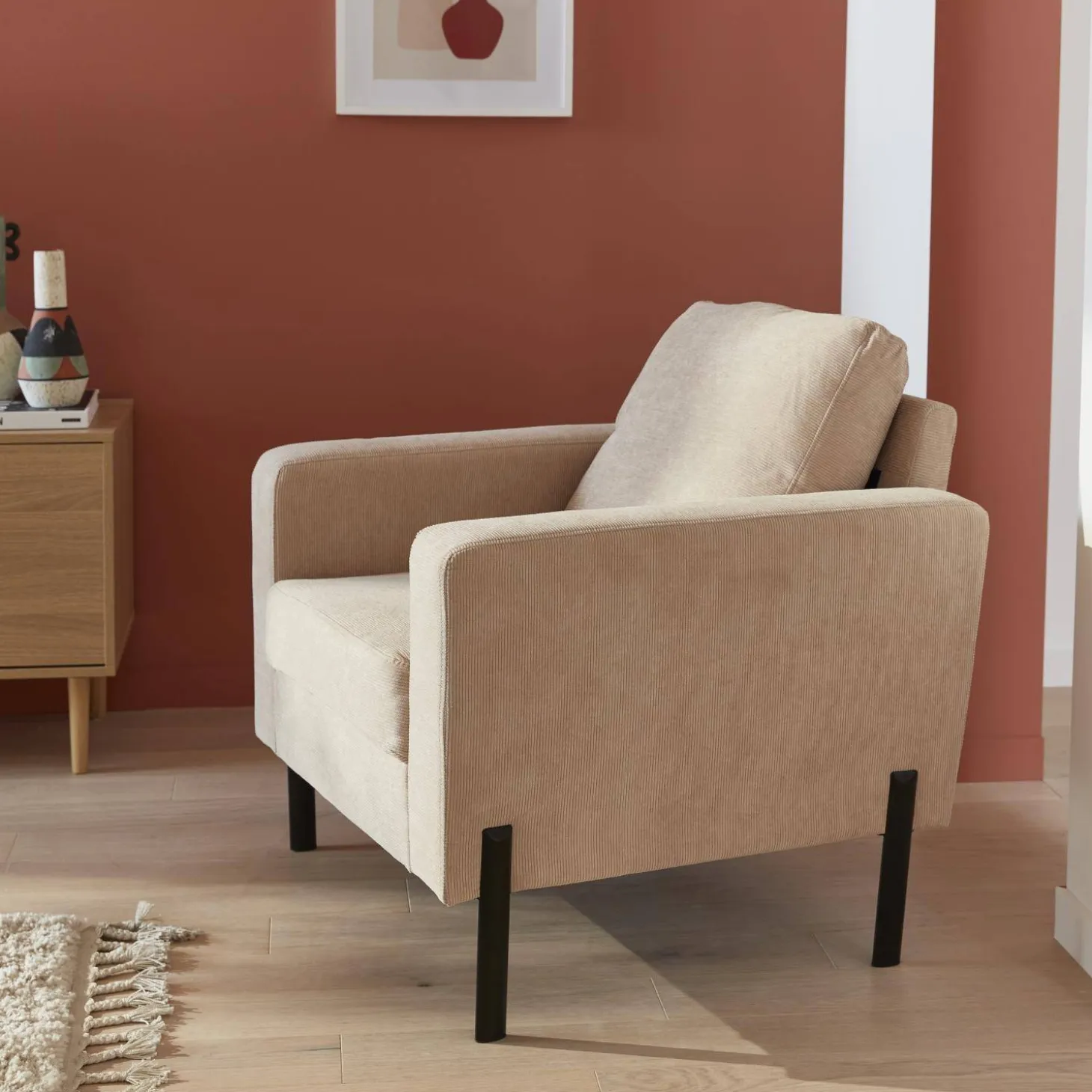 Corduroy fauteuil, 1-zits