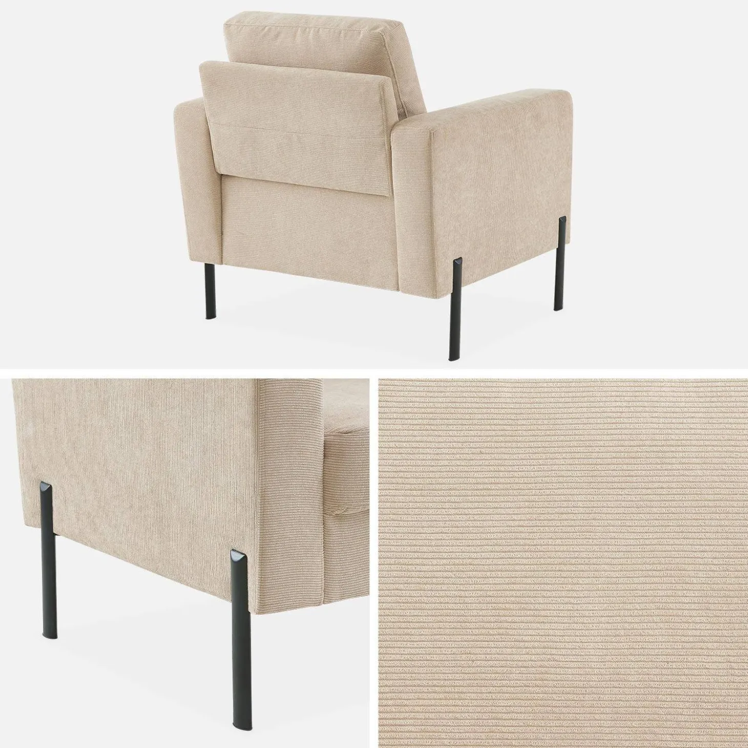 Corduroy fauteuil, 1-zits