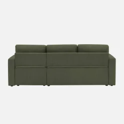 Corduroy hoekslaapbank, 3-zits