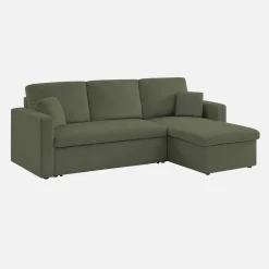 Corduroy hoekslaapbank, 3-zits