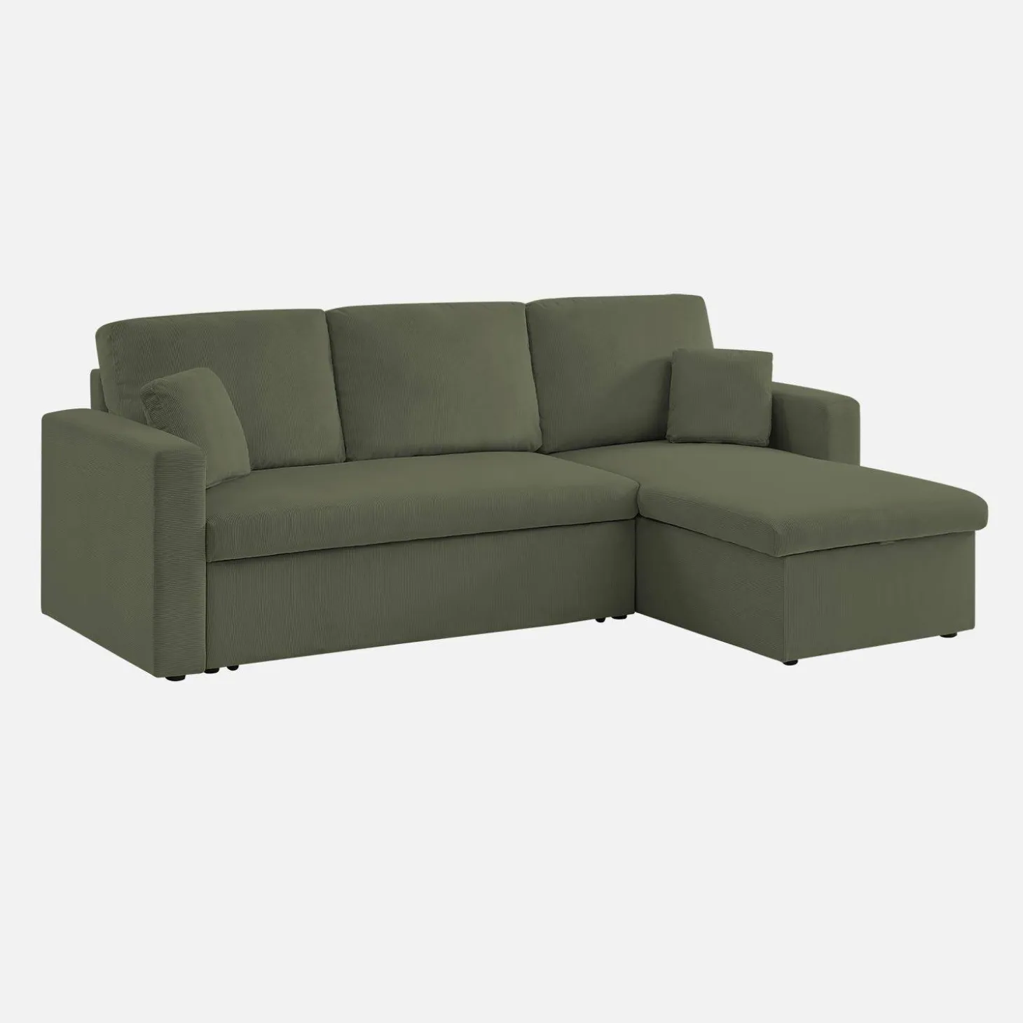 Corduroy hoekslaapbank, 3-zits