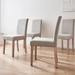 Corduroy stoelen met houten poten, set van 4