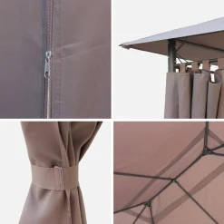 Dakdoek + gordijnen voor paviljoen 3x4m Divio