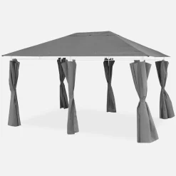 Dakdoek + gordijnen voor paviljoen 3x4m Divio