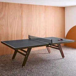 Deluxe indoor tafeltennistafel met 2 rackets en 3 ballen