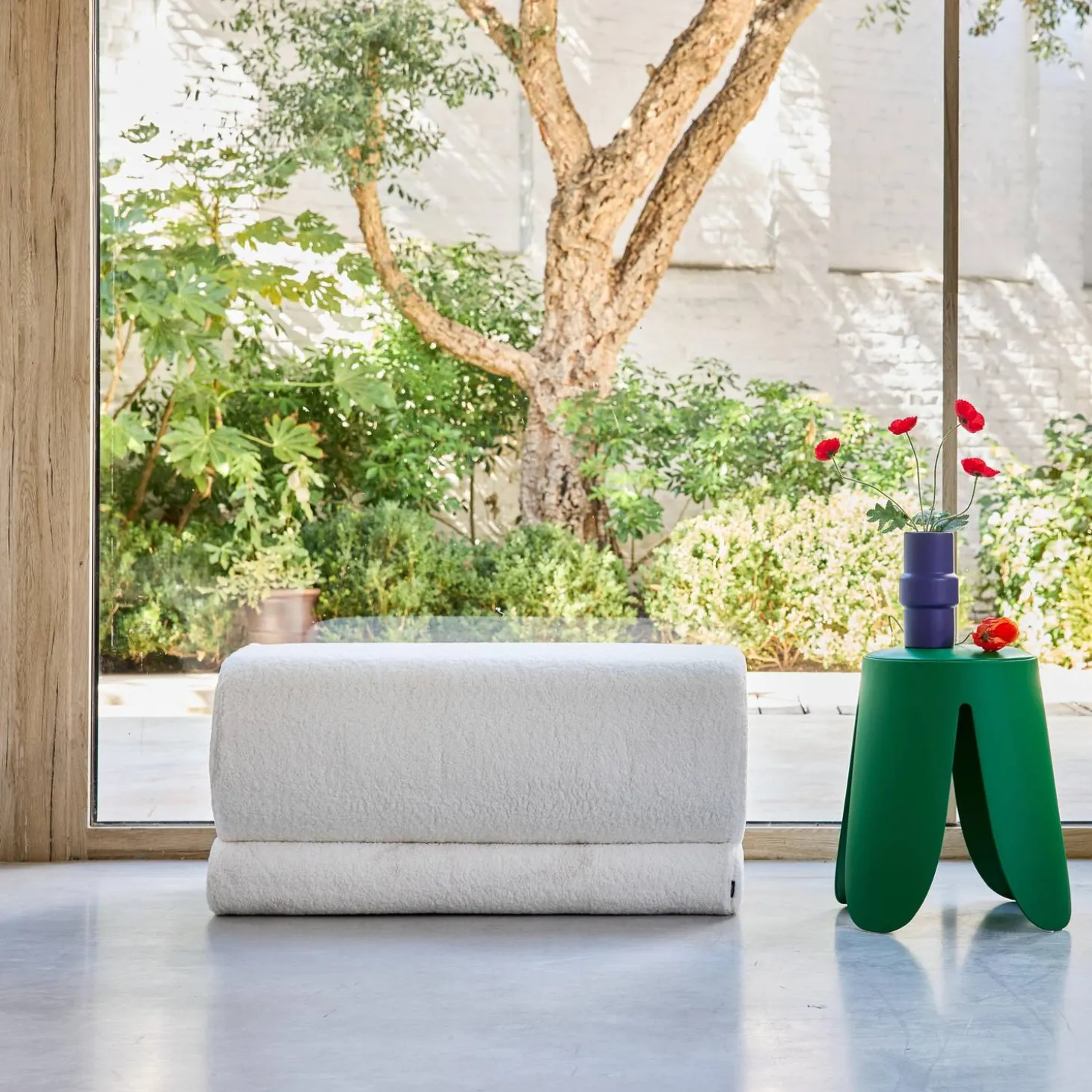 Designbank boucléstof 1-2 zitplaatsen