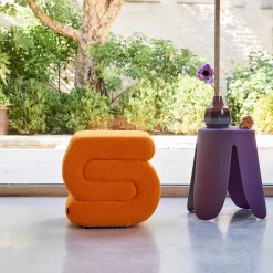 Designpoef boucléstof 1 plaats