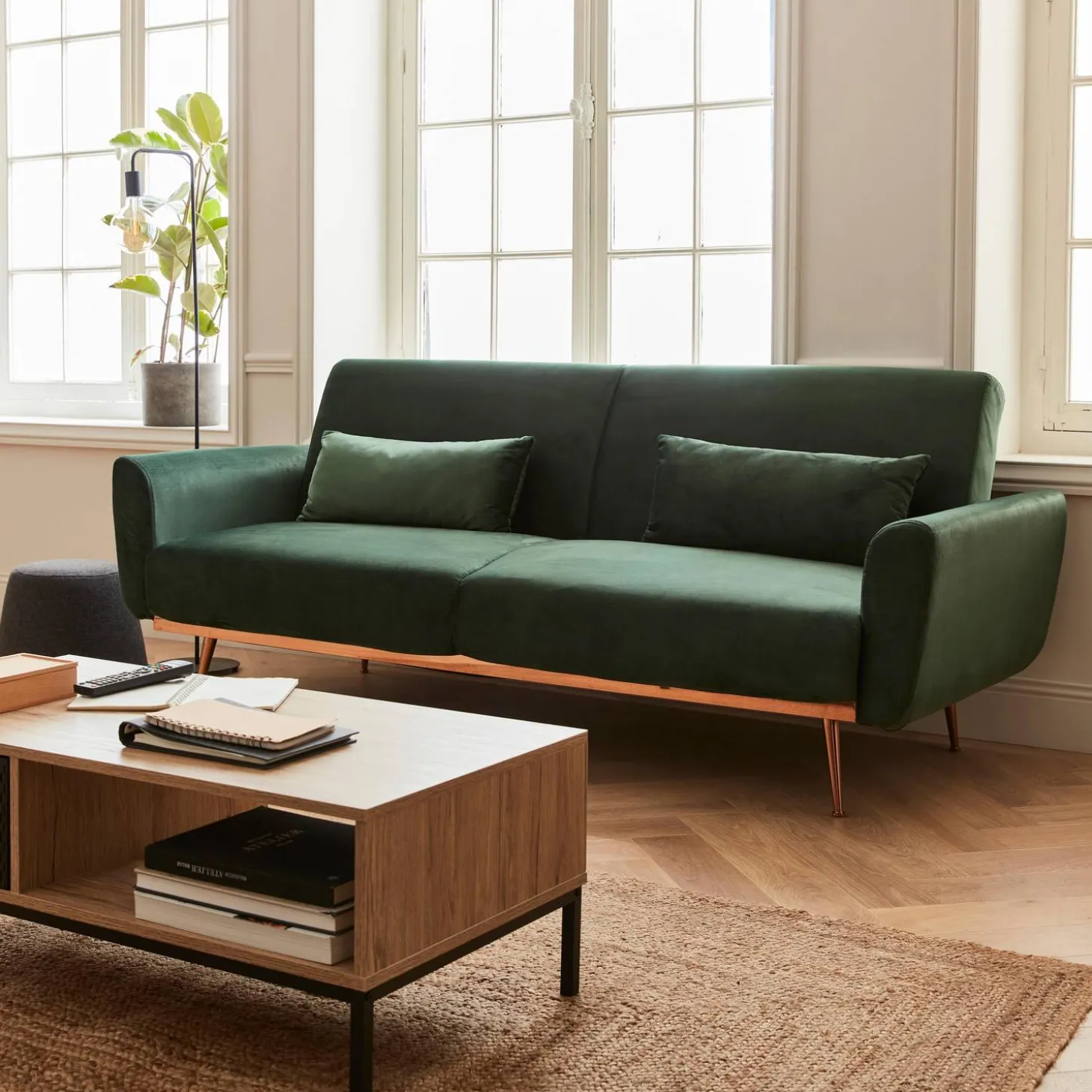 Design velours slaapbank