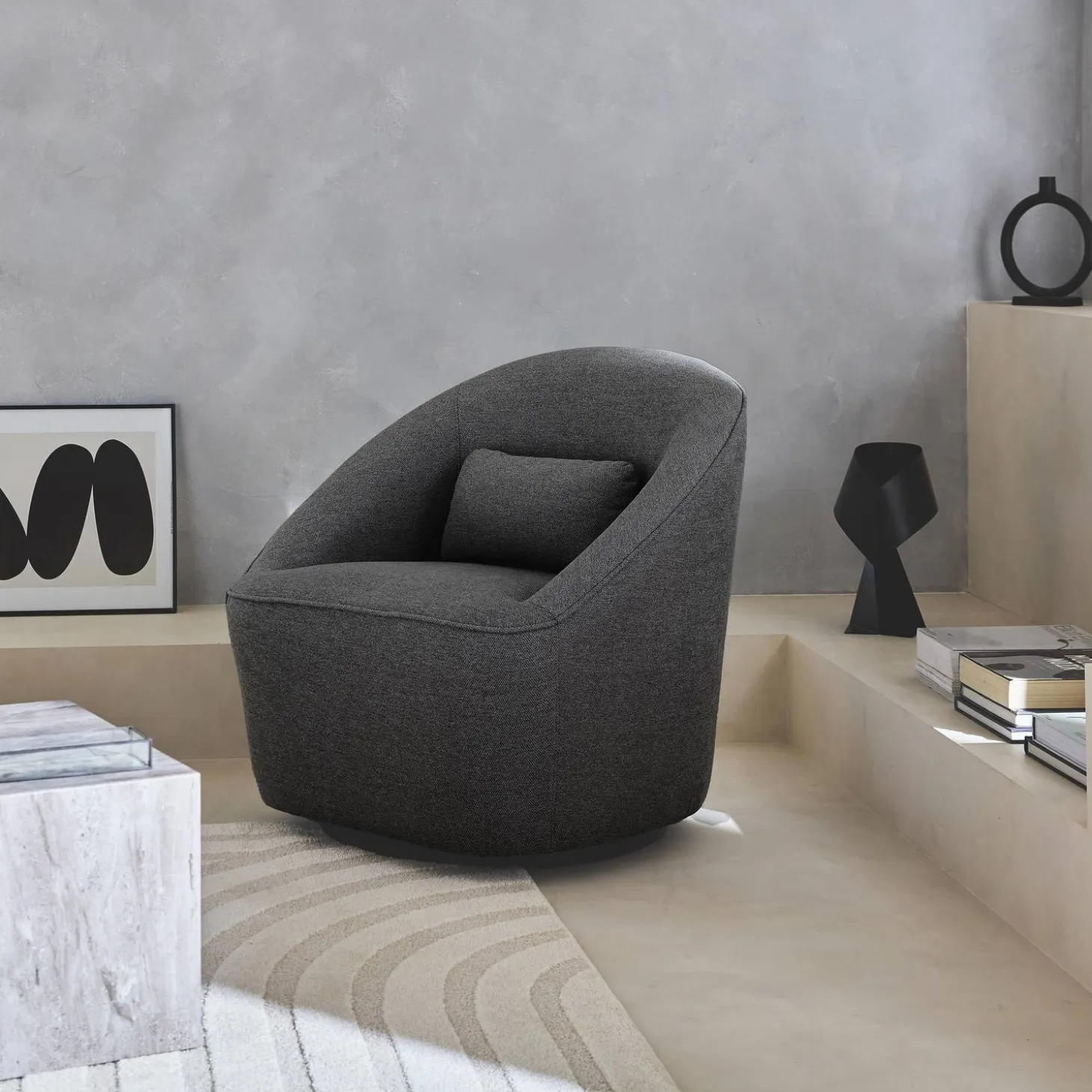 360° draaibare fauteuil met kussen